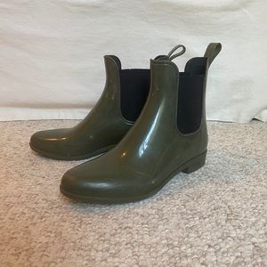 J Crew rubber Chelsea boots